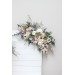 Flower Arch Arrangement in Beige, White, Gray & Blush Pink | Faux Floral Archway for Wedding