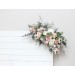 Flower Arch Arrangement in Beige, White, Gray & Blush Pink | Faux Floral Archway for Wedding