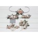 Flower comb in beige white gray blush pink color scheme. Wedding accessories for hair. Bridal flower comb. Bridesmaid floral comb. 5261