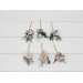  Set of 6 bobby pins in beige white gray blush pink color scheme. Hair accessories. Flower accessories for wedding.  5261