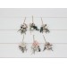 Set of 6 bobby pins in beige white gray blush pink color scheme. Hair accessories. Flower accessories for wedding. 5261