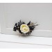 Flower comb in ivory black gold color scheme. Wedding accessories for hair. Bridal flower comb. Bridesmaid floral comb. 5119