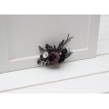 Flower comb in white silver purple color scheme. Wedding accessories for hair. Bridal flower comb. Bridesmaid floral comb. 5125