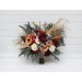Wedding Bouquets in Rust, Burgundy & Ivory | Faux Bridal & Bridesmaid Bouquets