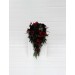 Deep Red, Black, and Forest Green Wedding Bouquets – Gothic Cascading Bridal Designs