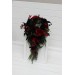 Deep Red, Black, and Forest Green Wedding Bouquets – Gothic Cascading Bridal Designs