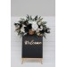 Flower Arch Arrangement in Black, Gold & White | Faux Floral Archway for Wedding