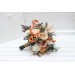 Boho Bouquet with Pampas Grass in Orange, Ivory, Rust & Terracotta | Cascading Bridal & Bridesmaid Bouquets