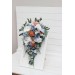 Spring & Summer Wedding Bouquets in White, Terracotta & Dusty Blue | Faux Bridal & Bridesmaid Cascading Bouquets
