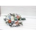 Spring & Summer Wedding Bouquets in White, Terracotta & Dusty Blue | Faux Bridal & Bridesmaid Cascading Bouquets