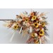 Flower Arch Arrangement in Orange, Rust & Beige with Pampas Grass | Faux Wedding Arch with Sunflowers