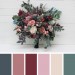 Wedding Bouquets in Navy Blue, Dusty Rose & Mauve | Cascading Bridal & Bridesmaid Faux Bouquets