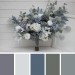 Elegant Dusty Blue & White Wedding Bouquet – Artificial Bridal Flowers | Kochetova Flowers