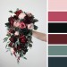Burgundy, and Pink Wedding Bouquets – Cascading Faux Bridal Designs