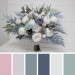 Wedding Bouquets in Dusty Blue, Pink & White | Cascading Bridal & Bridesmaid Faux Bouquets