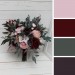 Wedding Bouquets in Burgundy & Dusty Pink | Faux Cascading Bridal & Bridesmaid Bouquets