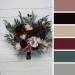 Wedding Bouquets in Deep Burgundy & Beige | Faux Bridal & Bridesmaid Bouquets