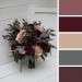 Purple, Burgundy, and Beige Wedding Bouquets with Black Ribbon – Perfect for Fall