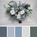 Wedding Bouquet in Dusty Blue & White | Faux Bridal & Bridesmaid Bouquets