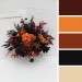 Burgundy, Black, Rust, and Gold Wedding Bouquets – Elegant Faux Bridal Bouquets