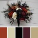 Purple, Black, Rust, and Gold Halloween Wedding Bouquets – Bridal and Cascading Faux Designs