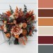 Wedding Bouquets in Burgundy, Burnt Orange, Rust & Peach | Cascading Bridal & Bridesmaid Bouquets