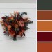 Wedding Bouquets in Rust, Burgundy, Cinnamon & Orange | Cascading Bridal & Bridesmaid Bouquets