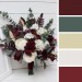 Burgundy and Ivory Wedding Bouquets – Bridal & Bridesmaid Faux Cascading Bouquets
