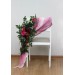 Aisle flowers in jewel-tone scheme. Chair flowers. Sign flowers. Wedding flowers. Flowers for wedding decor. 5187