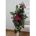 Aisle flowers in jewel-tone scheme. Chair flowers. Sign flowers. Wedding flowers. Flowers for wedding decor. 5187