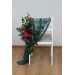 Aisle flowers in jewel-tone scheme. Chair flowers. Sign flowers. Wedding flowers. Flowers for wedding decor. 5187