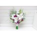 Exotic Wedding Bouquet in White, Blue & Magenta | Orchid & Calla Lily Bridal Bouquet for Beach Weddings