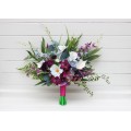 Wedding Bouquets in White, Blue, Magenta & Purple | Exotic Bridal & Bridesmaid Faux Bouquets