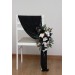 Aisle flowers in black gold white scheme. Chair flowers. Sign flowers. Wedding flowers. Flowers for wedding decor. 5065