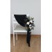 Aisle flowers in black gold white scheme. Chair flowers. Sign flowers. Wedding flowers. Flowers for wedding decor. 5065