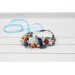 White terracotta dusty blue flower crown. Hair wreath. Flower girl crown. Wedding flowers. 5227