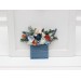 Pocket Boutonniere in White, Terracotta & Dusty Blue | Square Flower Accessories