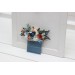 Pocket Boutonniere in White, Terracotta & Dusty Blue | Square Flower Accessories