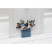 Pocket Boutonniere in White, Terracotta & Dusty Blue | Square Flower Accessories