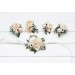 Wedding Boutonnieres & Wrist Corsage in Blush Pink & White | Faux Flower Accessories