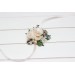 Wedding Boutonnieres & Wrist Corsage in Blush Pink & White | Faux Flower Accessories