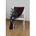 Aisle flowers in navy blue purple magenta teal scheme. Chair flowers. Sign flowers. Wedding flowers. Flowers for wedding decor. Jewel tone wedding theme. 5055