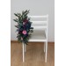 Aisle flowers in navy blue purple magenta teal scheme. Chair flowers. Sign flowers. Wedding flowers. Flowers for wedding decor. Jewel tone wedding theme. 5055