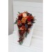 Wedding Bouquets in Burnt Orange, Red & Burgundy | Cascading Bridal & Bridesmaid Faux Bouquets