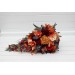 Wedding Bouquets in Burnt Orange, Red & Burgundy | Cascading Bridal & Bridesmaid Faux Bouquets