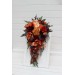 Wedding Bouquets in Burnt Orange, Red & Burgundy | Cascading Bridal & Bridesmaid Faux Bouquets