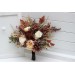 Wedding Bouquets in Terracotta, Brown, Gold & Cream | Faux Bridal & Bridesmaid Bouquets