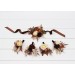 Wedding Boutonnieres & Wrist Corsage in Terracotta, Brown, Gold & Cream | Faux Flower Accessories