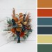 Wedding Bouquets in Dark Teal, Rust & Ivory | Cascading Bridal & Bridesmaid Faux Bouquets
