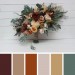 Wedding Bouquets in Rust, Brown & Ivory | Boho Cascading Bridal & Bridesmaid Faux Bouquets